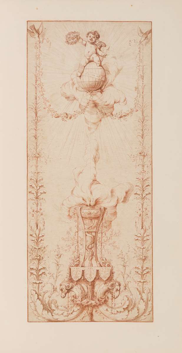 Design for a Decorative Panel with a Cherub Seated on a Globe